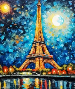 Eiffel Tower At Night Diamond Painting