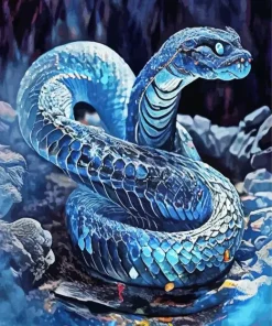 Electric Blue Snake Diamond Painting