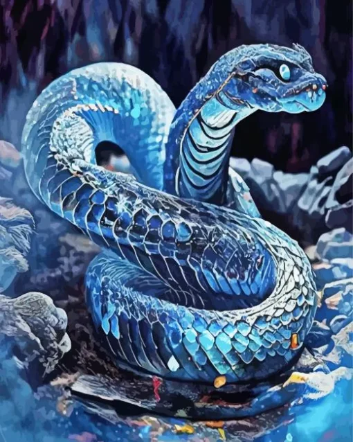 Electric Blue Snake Diamond Painting