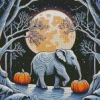 Elephant And Moon Diamond Painting