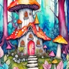 Enchanted Forest House Art Diamond Painting