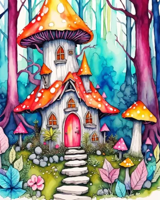 Enchanted Forest House Art Diamond Painting