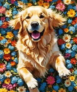 English Golden Retriever Diamond Painting