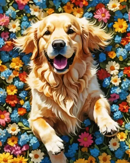 English Golden Retriever Diamond Painting