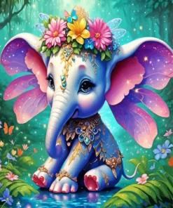 Fairy Elephant Art Diamond Painting