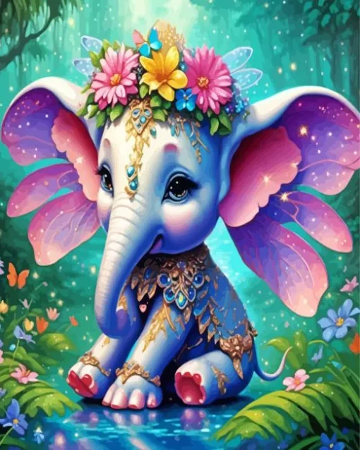 Fairy Elephant Art Diamond Painting
