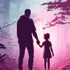 Father And Child Silhouette Art Diamond Painting