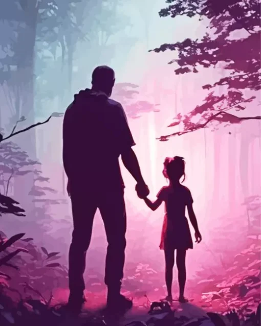 Father And Child Silhouette Art Diamond Painting