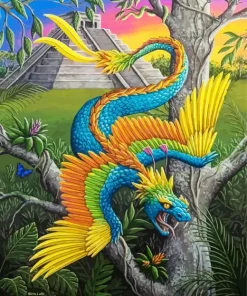 Feathered Serpent Diamond Painting
