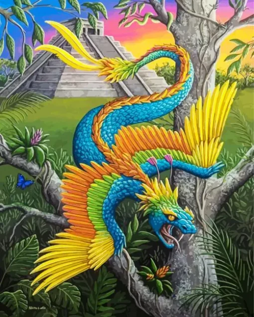 Feathered Serpent Diamond Painting