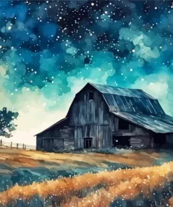 Field Barn Art Diamond Painting