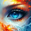 Fire And Ice Eyes Art Diamond Painting