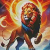 Fire Lion Diamond Painting