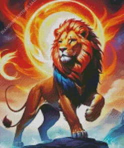 Fire Lion Diamond Painting