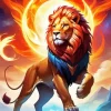 Fire Lion Diamond Painting