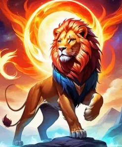 Fire Lion Diamond Painting