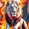 Fire Lion Animal Art Diamond Painting