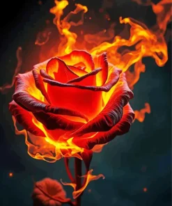 Fire Rose Art Diamond Painting