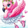 Flamingo Ice Skating Diamond Painting