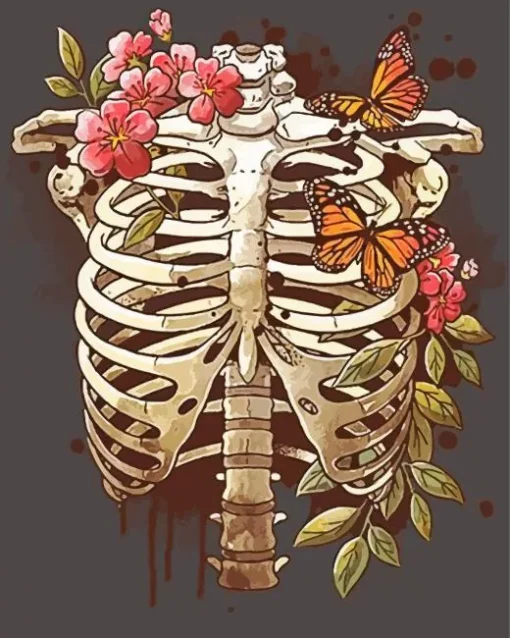 Floral Ribcage Diamond Painting