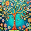 Folk Art Tree Diamond Painting
