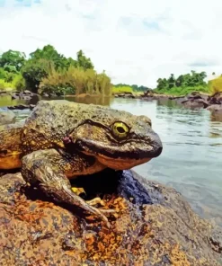 Frog On A Rock Diamond Painting