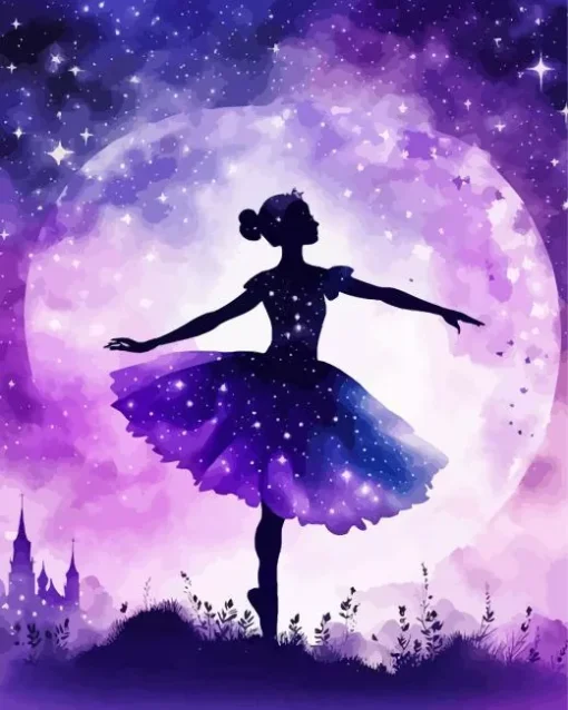 Galaxy Ballerina Silhouette Art Diamond Painting