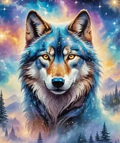 Galaxy Wolf Art Diamond Painting