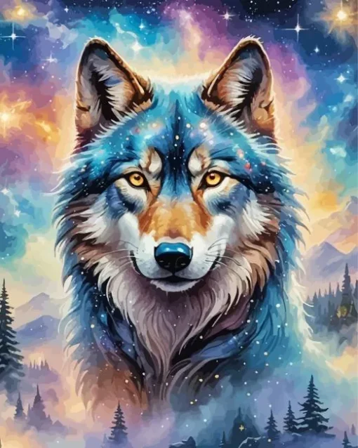 Galaxy Wolf Art Diamond Painting