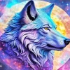 Galaxy Wolf Close Up Diamond Painting