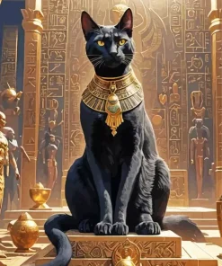 Giant Egyptian Black Cat Diamond Painting