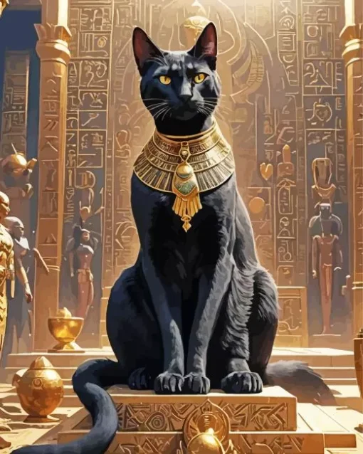 Giant Egyptian Black Cat Diamond Painting