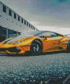 Golden Lamborghini Diamond Painting