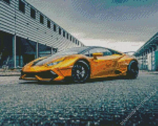 Golden Lamborghini Diamond Painting