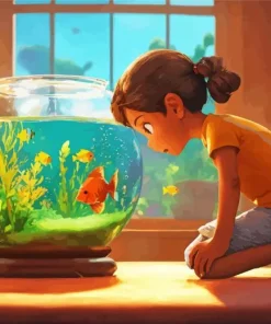 Goldfish In A Bowl Diamond Painting