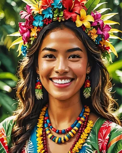 Gorgeous Hawaiian Lady Diamond Painting