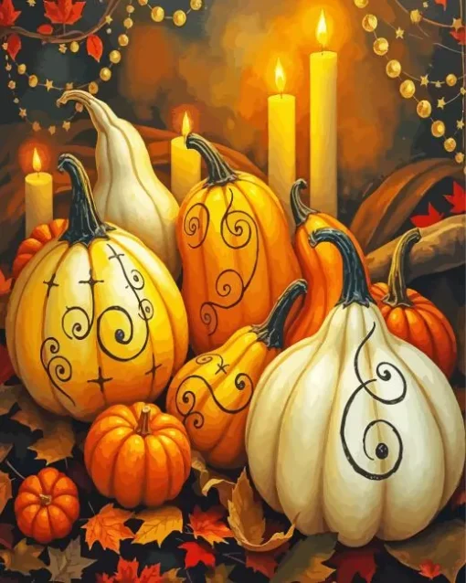 Gourds And Candles Diamond Painting