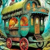 Gypsy Wagon Diamond Painting