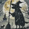 Halloween Dog Silhouette Diamond Painting