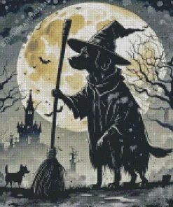 Halloween Dog Silhouette Diamond Painting