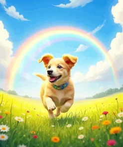 Happy Field Dog Diamond Painting