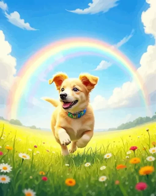 Happy Field Dog Diamond Painting
