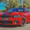 Hellcat Charger Red Diamond Painting