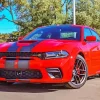 Hellcat Charger Red Diamond Painting