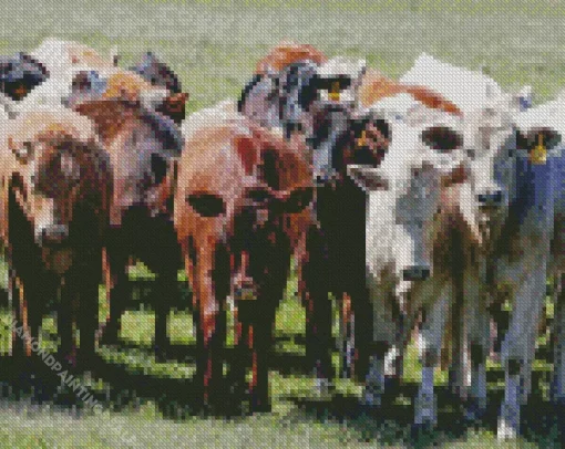 Herd of Cows Diamond Painting
