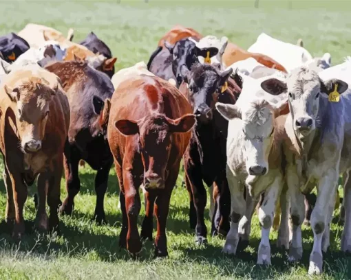 Herd of Cows Diamond Painting