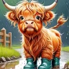 Highland Baby Cow Diamond Painting