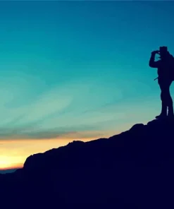 Hiking Man Silhouette Diamond Painting