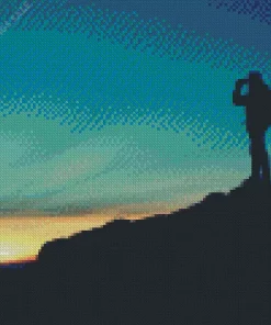 Hiking Man Silhouette Diamond Painting