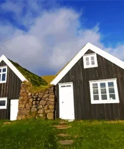 Iceland Farmhouses Diamond Painting